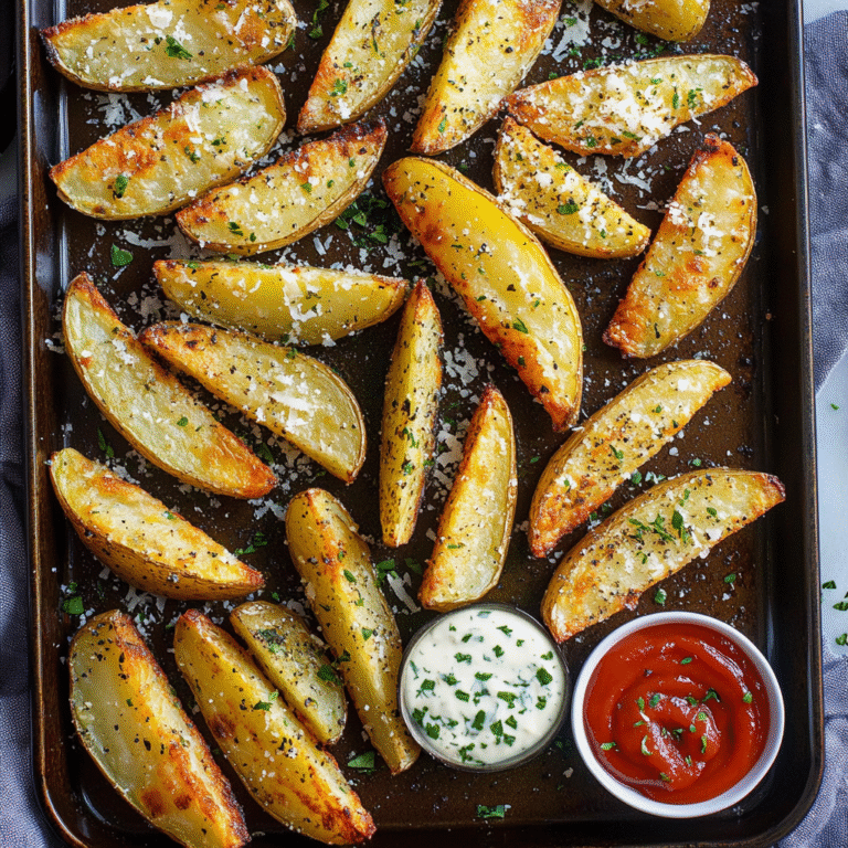 Baked Garlic Parmesan Potato Wedges