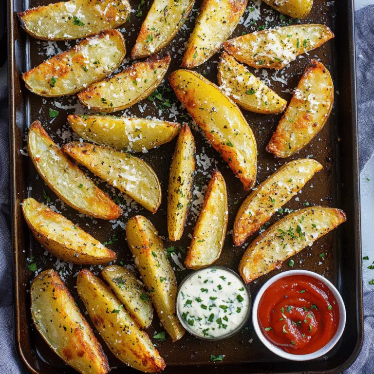 Baked Garlic Parmesan Potato Wedges