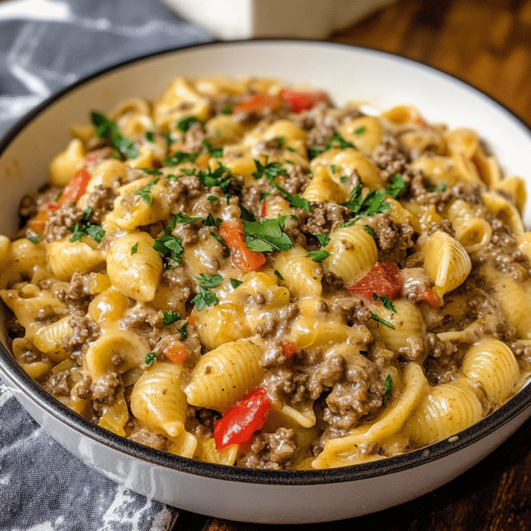 Creamy Beef and Shells