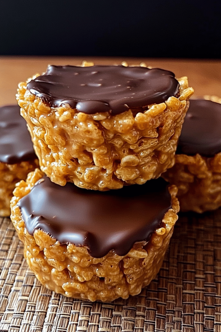 Peanut Butter Chocolate Rice Krispie Treat Cups