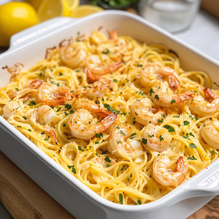 Shrimp Scampi Pasta Bake