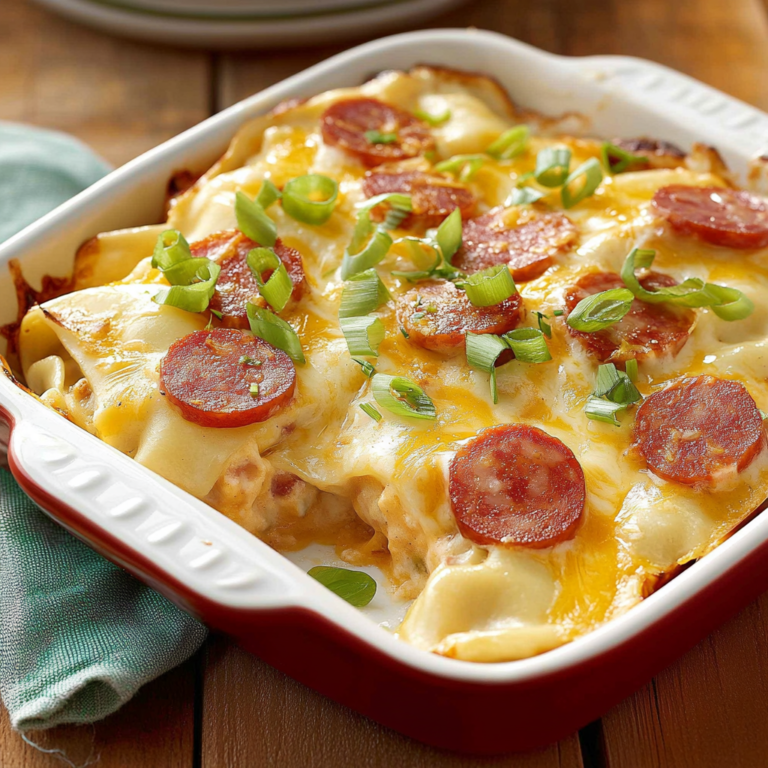 Crockpot Pierogi Casserole with Kielbasa