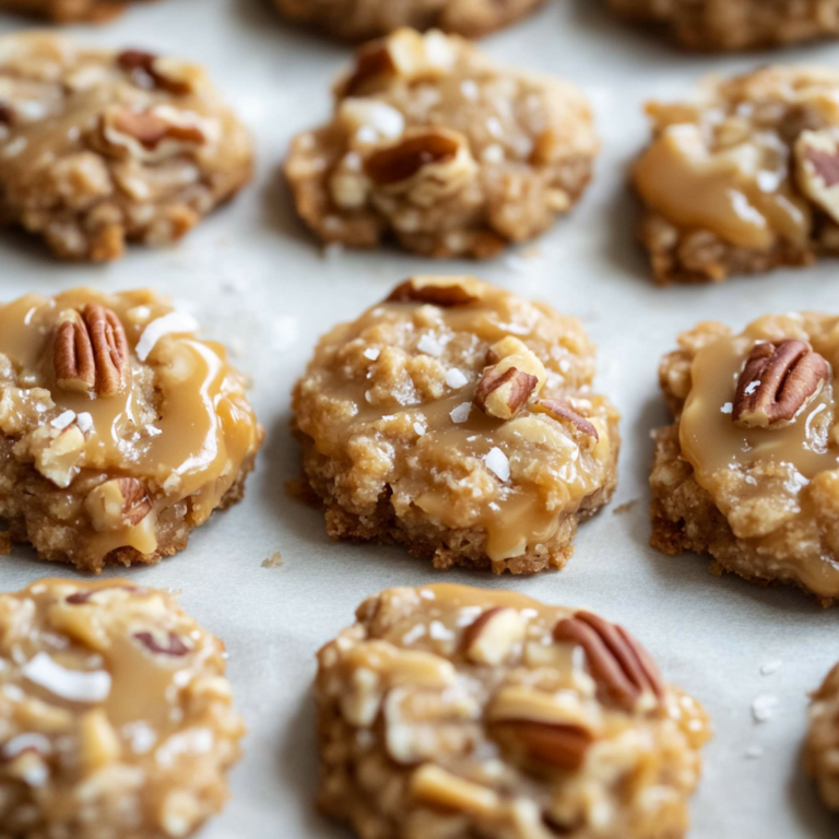 No-Bake Coconut Pecan Praline Cookies