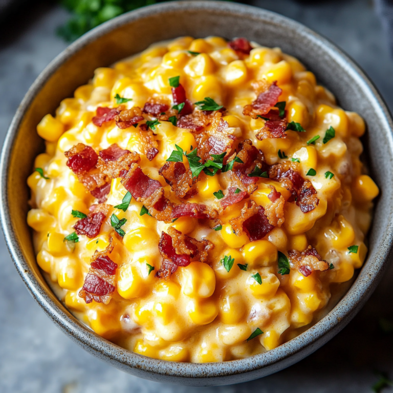 Slow Cooker Cheddar Corn with Bacon