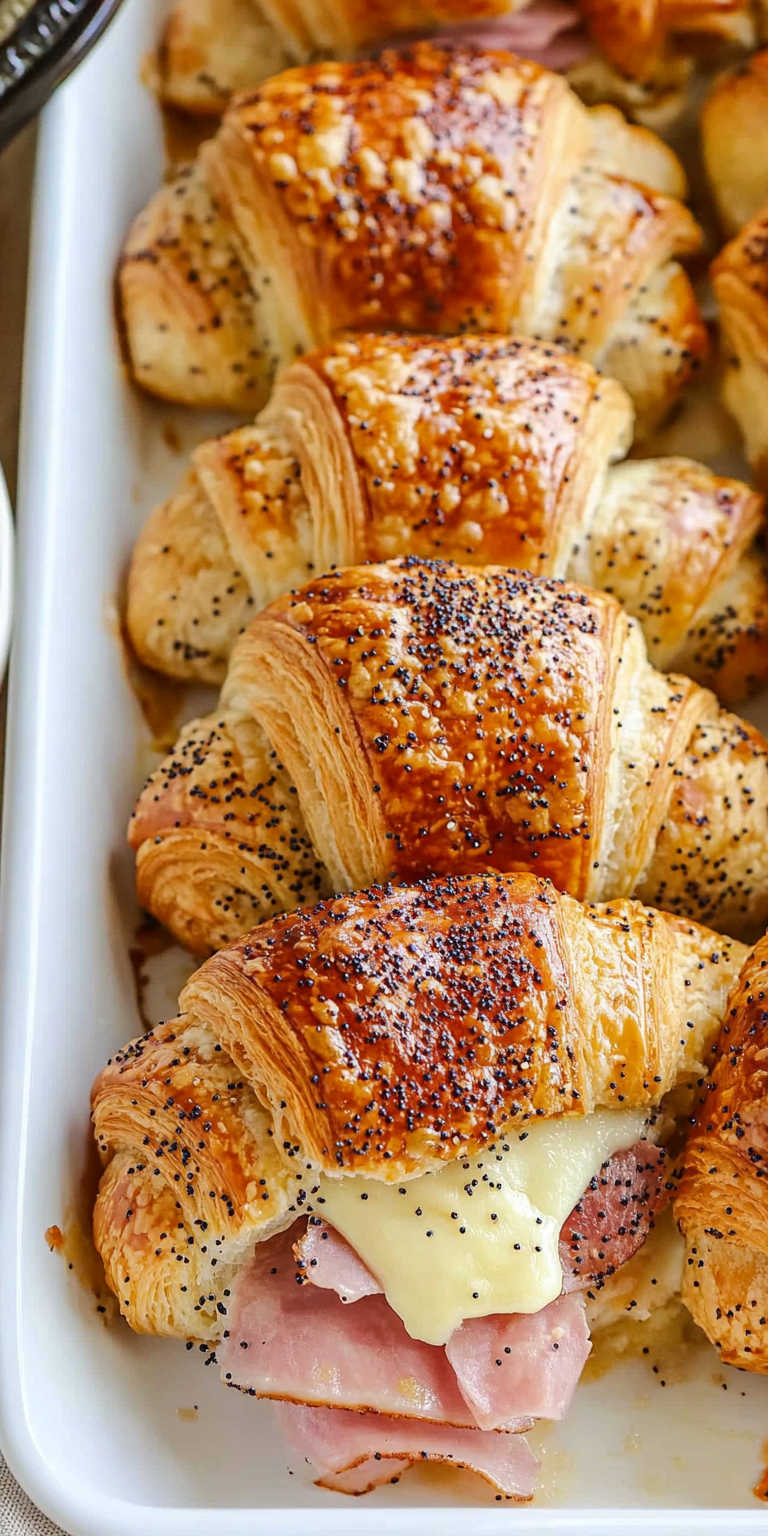 Baked Ham and Cheese Croissants
