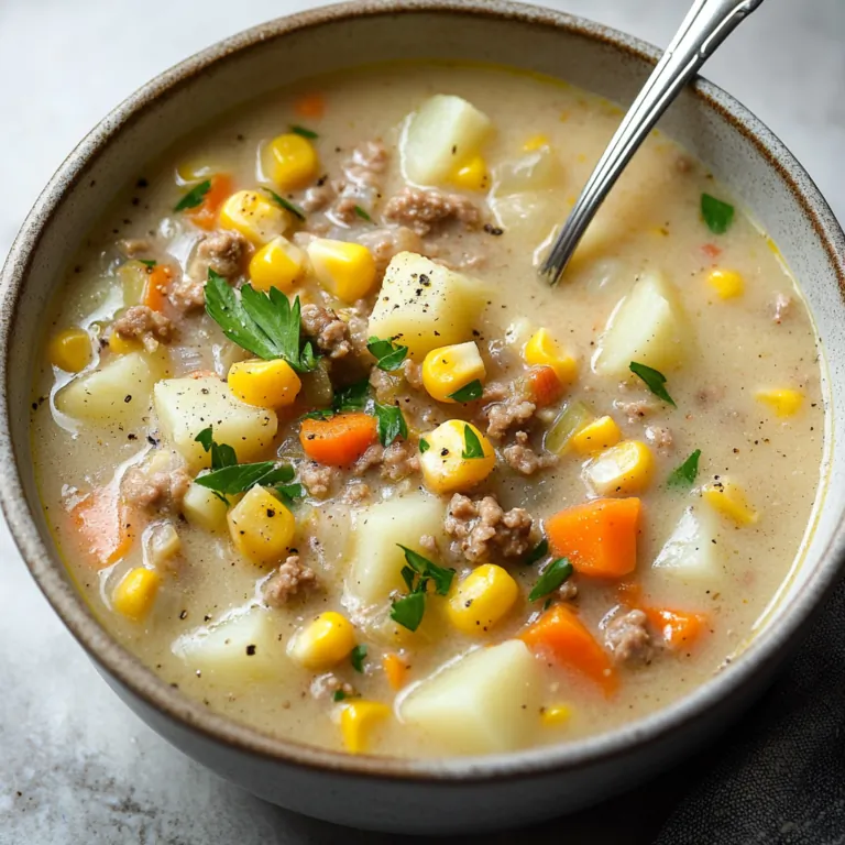 Creamy Potato & Hamburger Soup