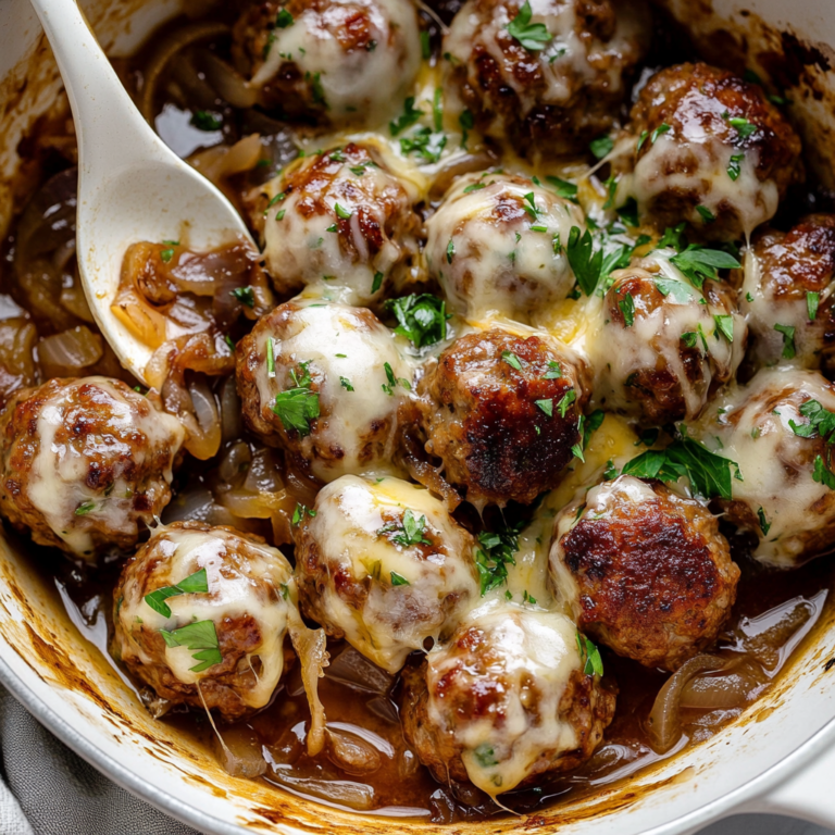 French Onion Meatballs
