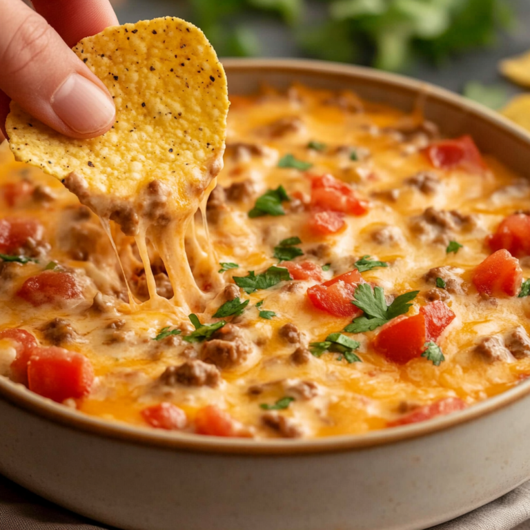 Cheesy Beef Rotel Dip