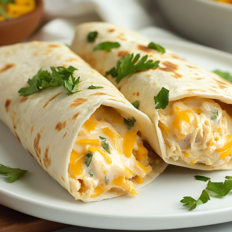 Cheesy Garlic Chicken Wraps