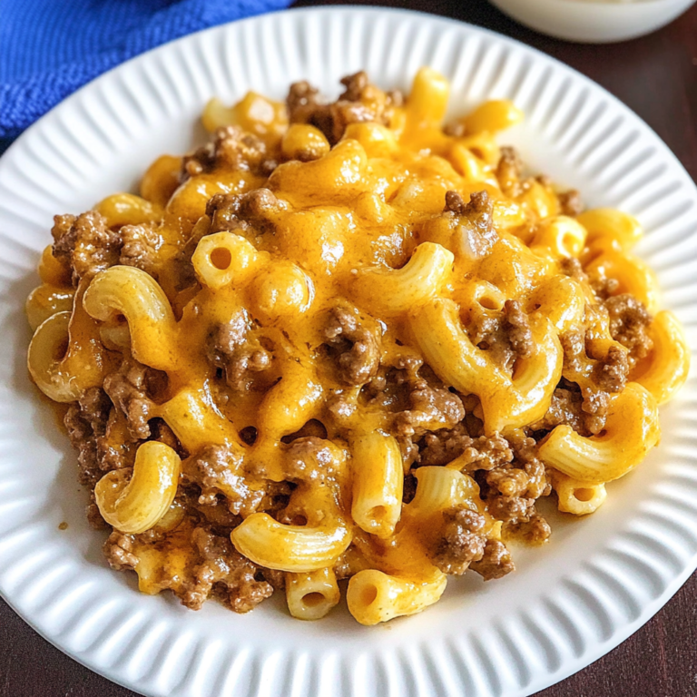 Slow Cooker Cheesy Hamburger Macaroni
