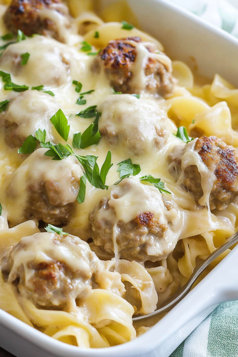 Swedish Meatball Noodle Bake