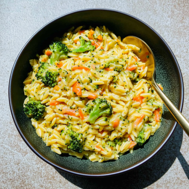 One Pot Broccoli Cheese Orzo