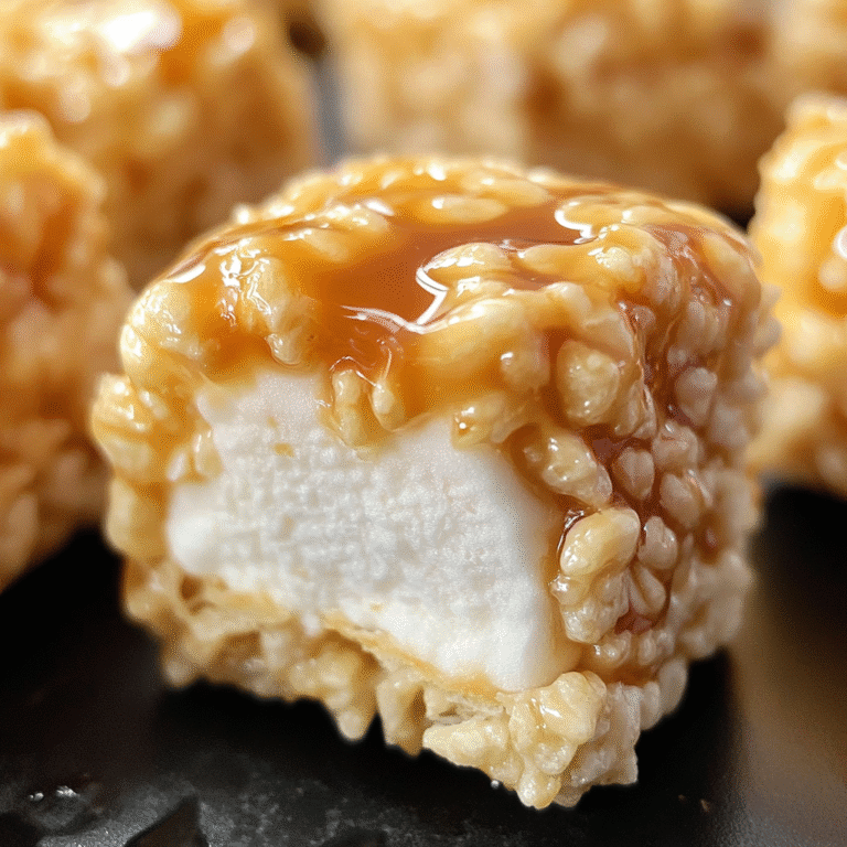 Caramel-Coated Marshmallow Rice Krispie Treats