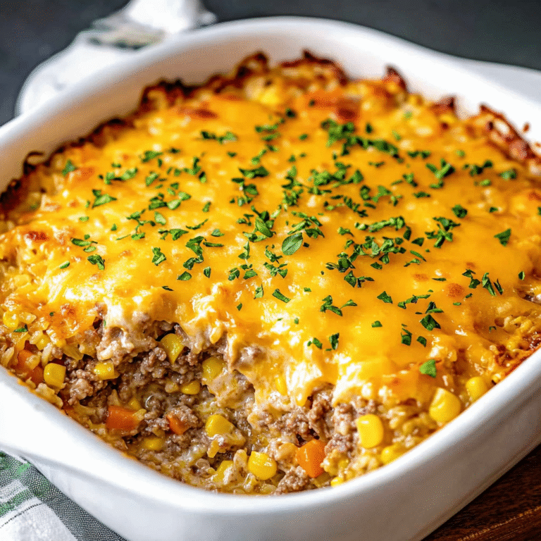 Cheesy Ground Beef and Rice Casserole