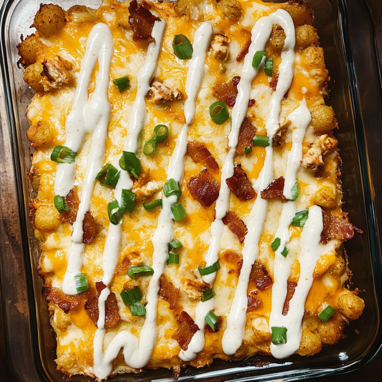 Chicken Bacon Ranch Tater Tot Casserole