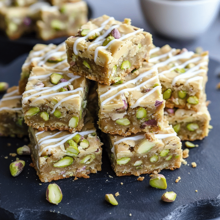 White Chocolate and Pistachio Blondies