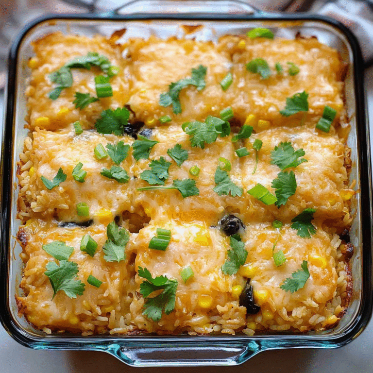 Cheesy Poblano Rice Bake
