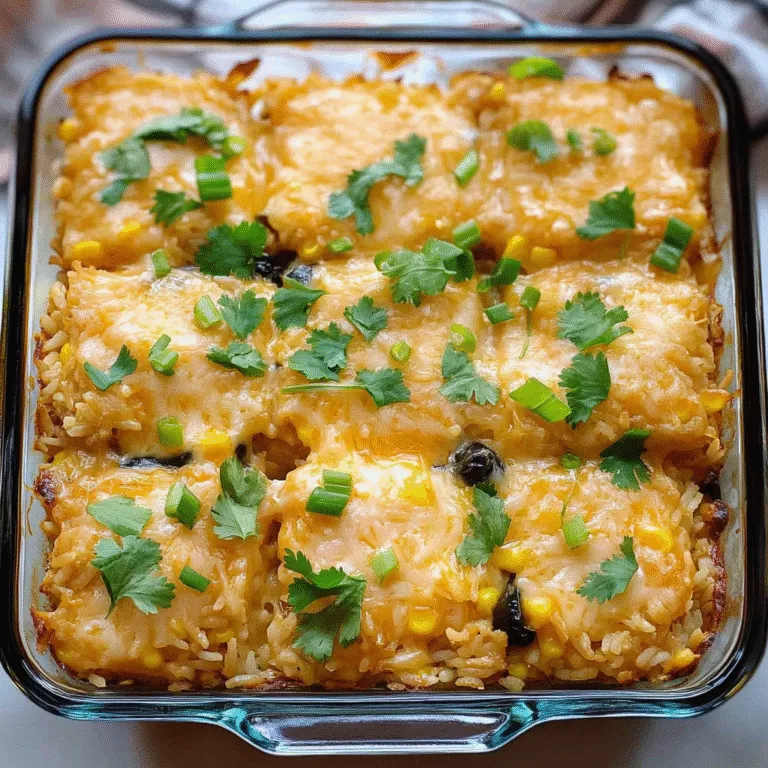 Cheesy Poblano Rice Bake