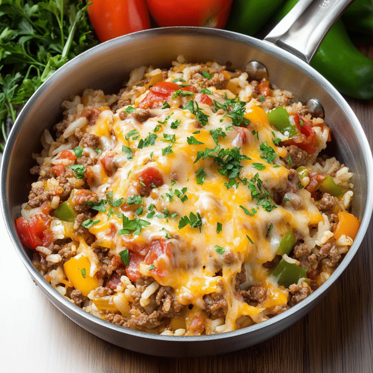 Ground Beef Stuffed Pepper Skillet