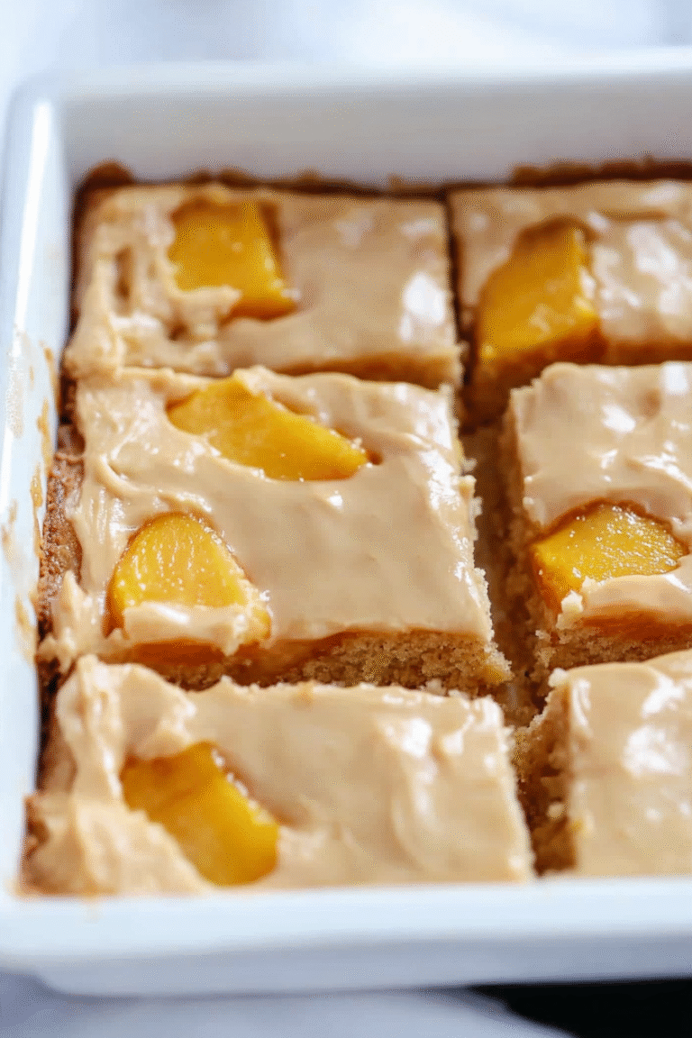 Peach Cake With Brown Sugar Frosting