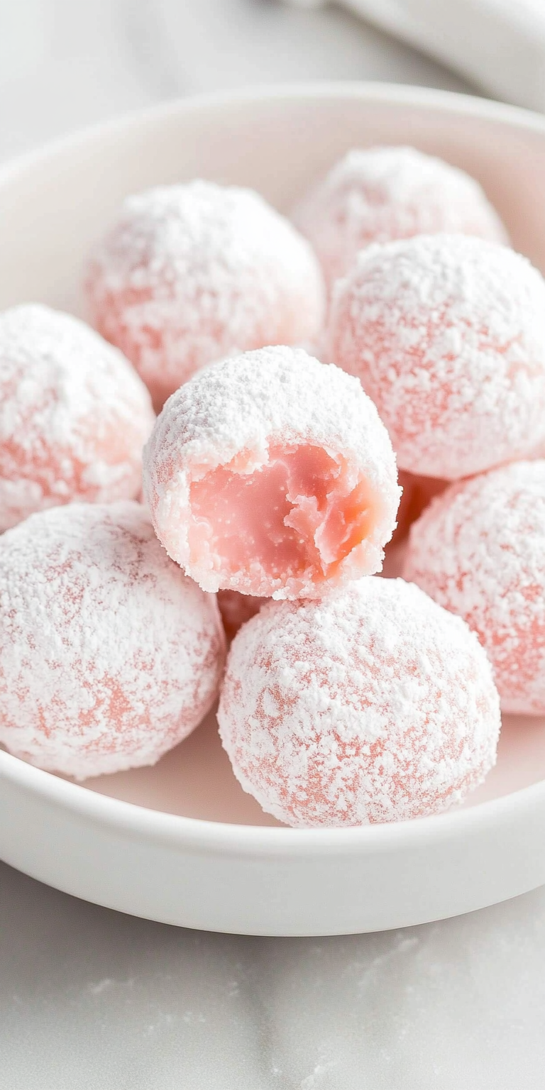 White Chocolate Strawberry Truffles