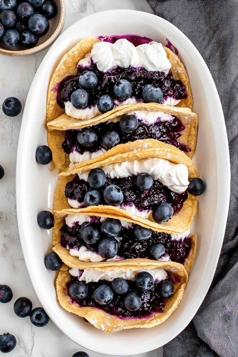 Blueberry Cheesecake Tacos