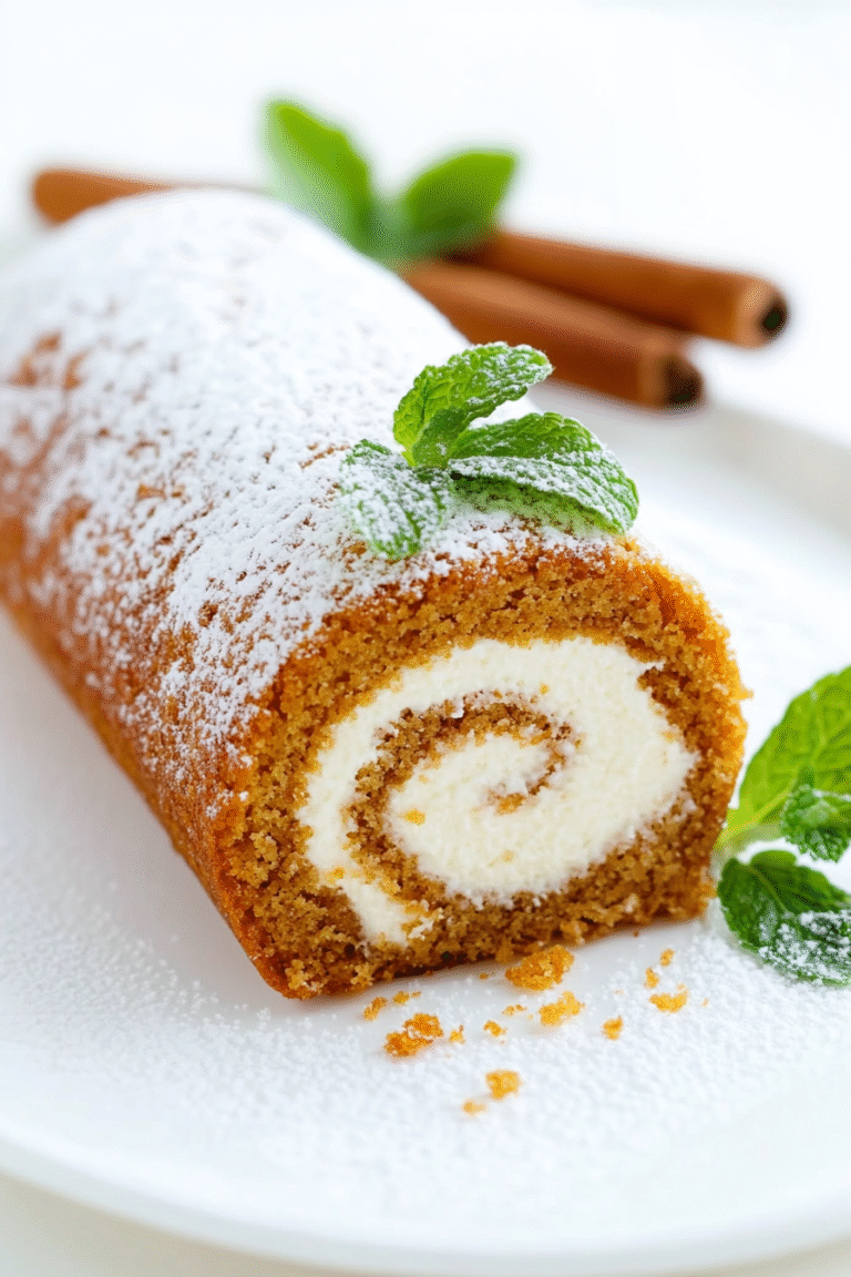 Carrot Cake Roll with Cream Cheese Filling