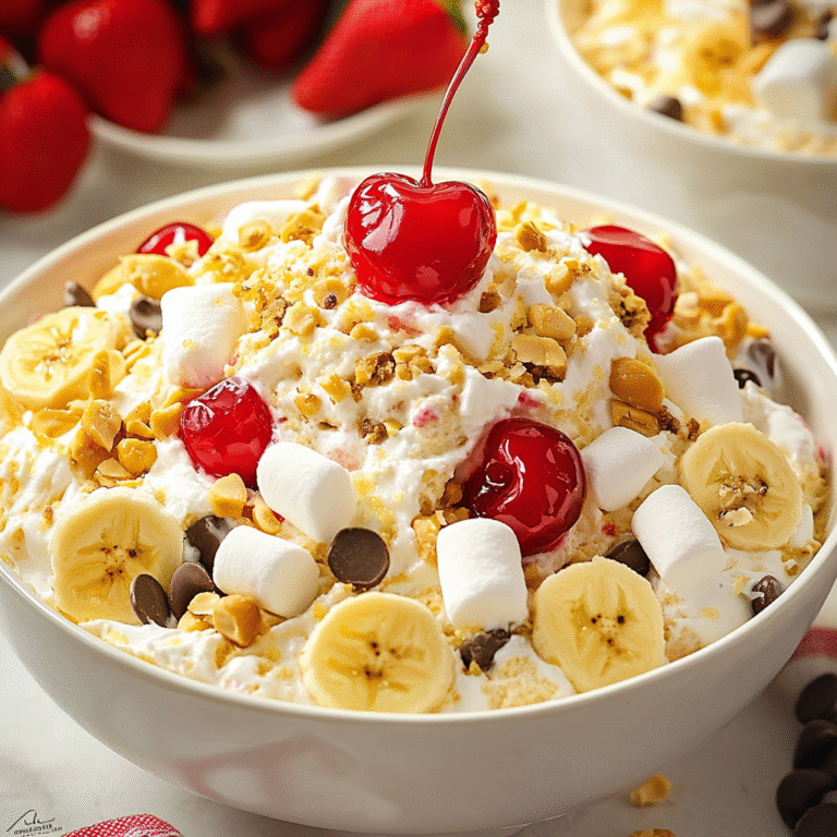 Creamy Banana Split Fluff Salad