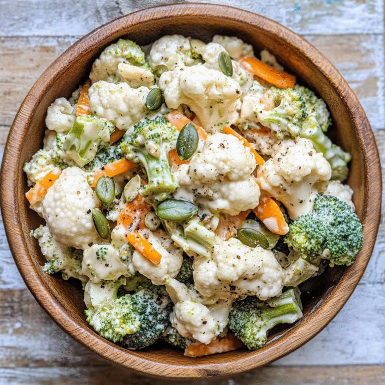 Creamy Broccoli Cauliflower Salad
