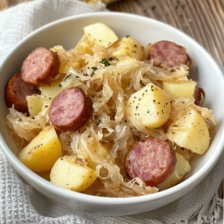 Crockpot Polish Sausage, Sauerkraut And Potatoes