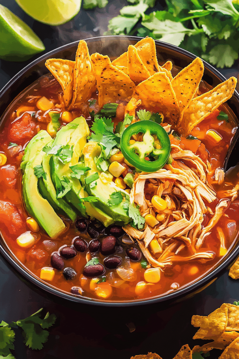 Crunchy Tortilla & Chicken Soup