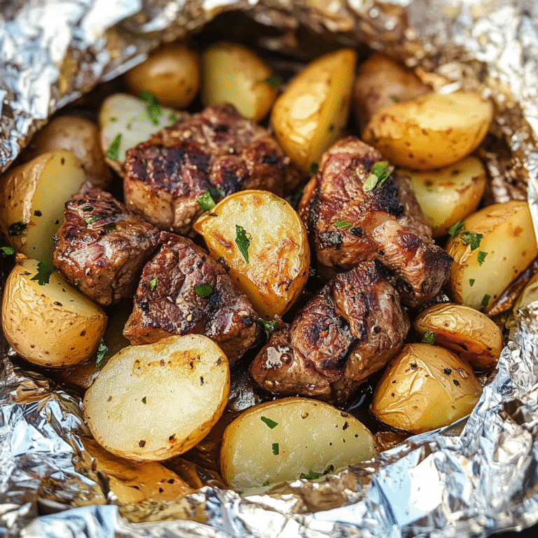 Garlic Steak & Potato Foil Packets