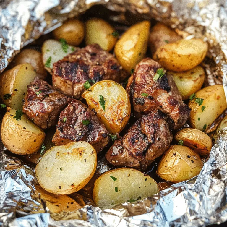 Garlic Steak & Potato Foil Packets