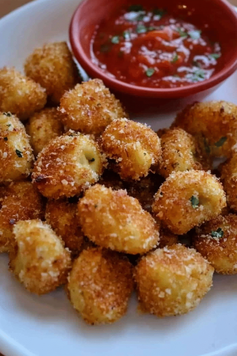 Parmesan Crusted Tortellini Bites