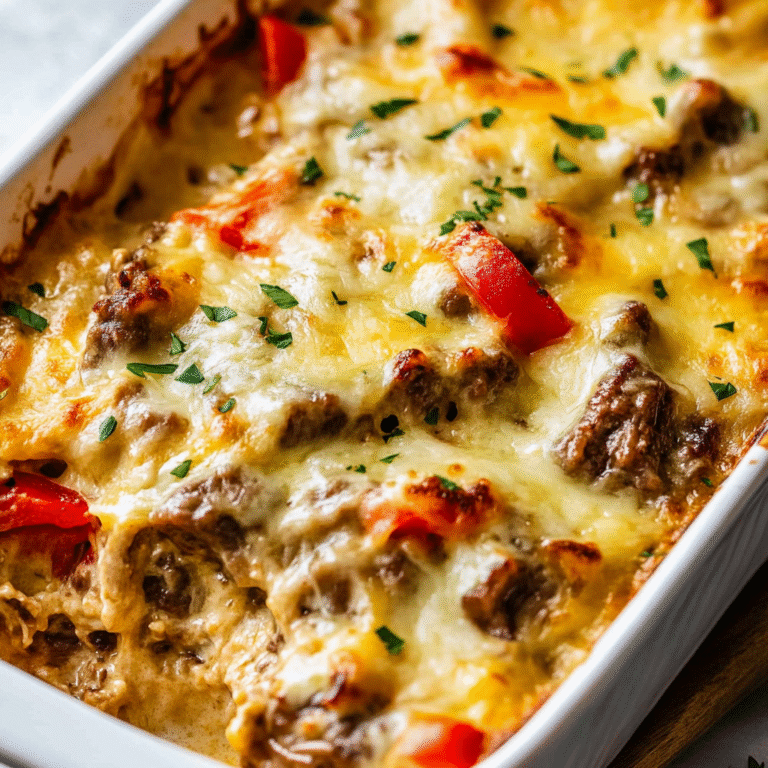 Philly Cheesesteak Casserole