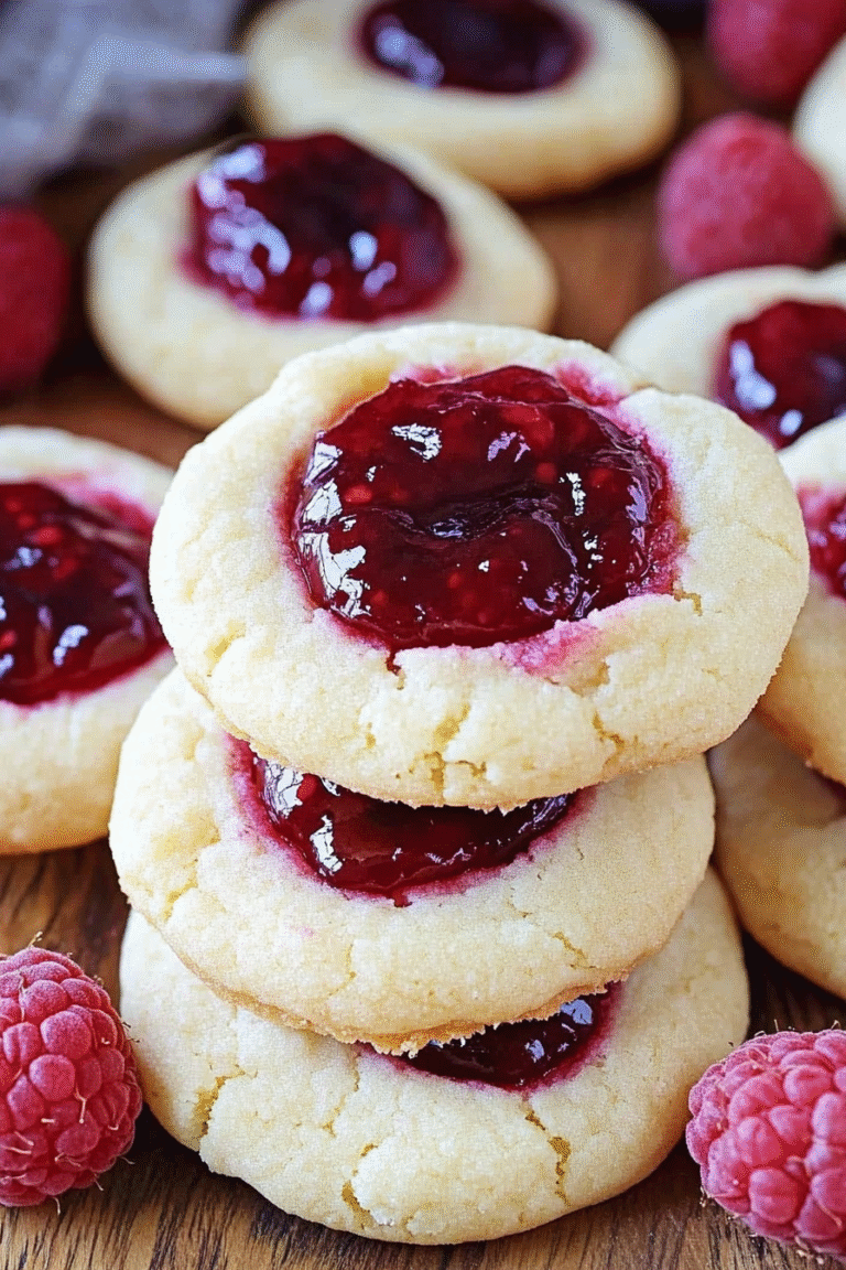 Raspberry Cheesecake Thumbprint Cookies