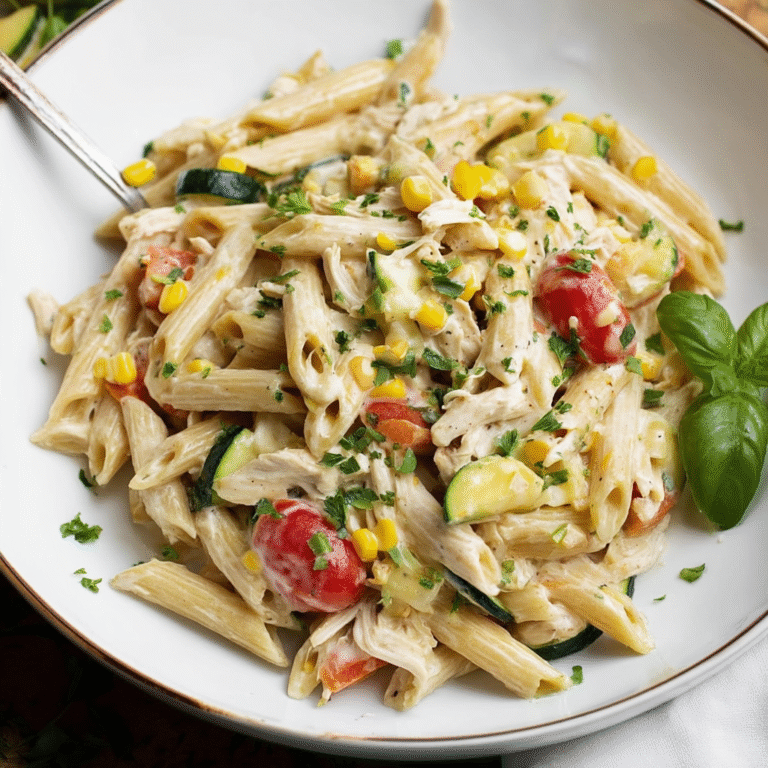 Creamy Chicken Summer Pasta Bake