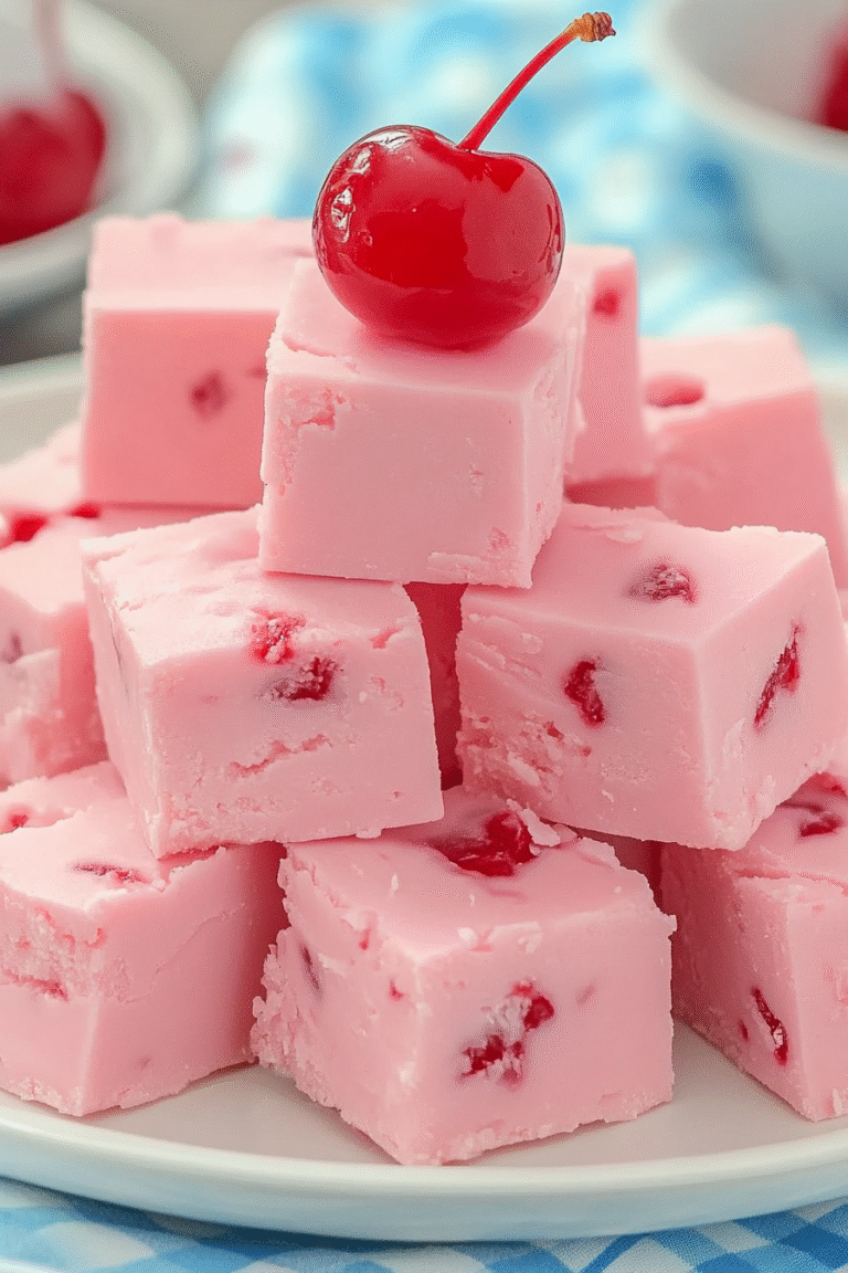 White Chocolate Cherry Fudge